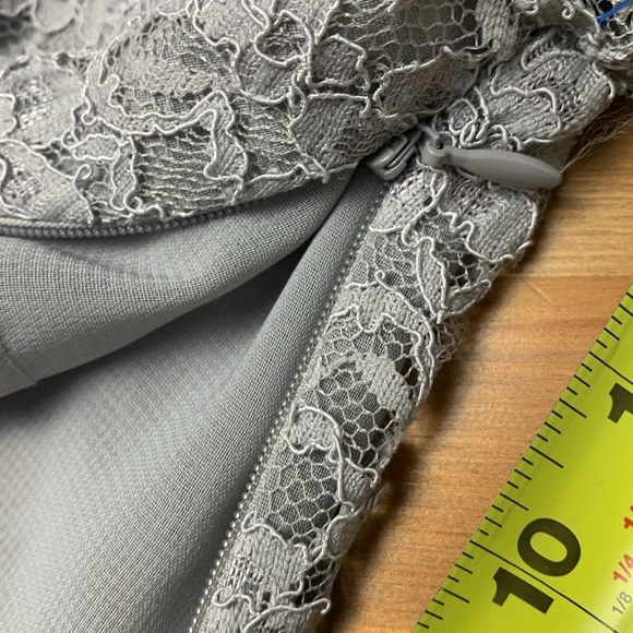 Talbots Petite, Vintage, Lacy, Light Grey, Lined Formal Wear Top - Picture 11 of 13